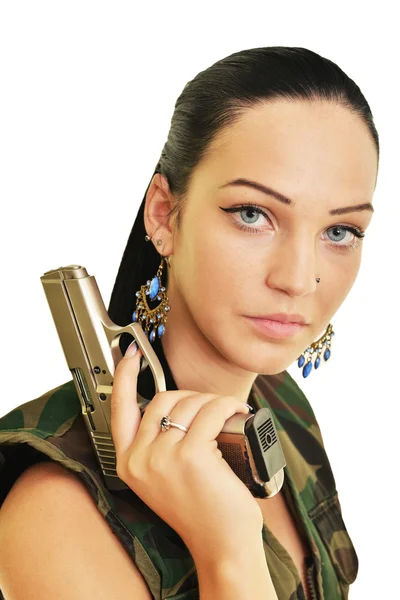 Beautiful army girl — Stock Photo, Image