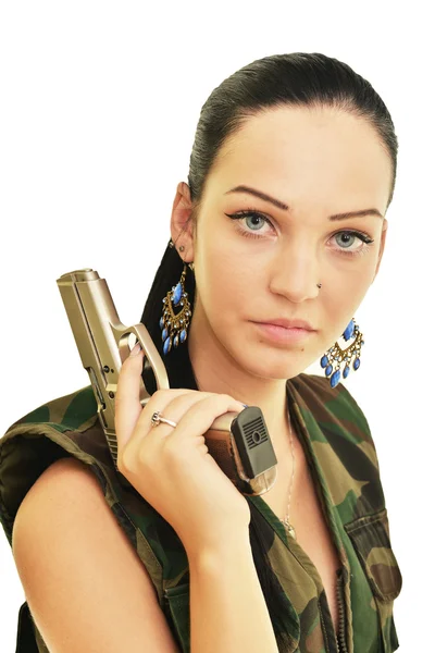 Bella ragazza dell'esercito — Foto Stock