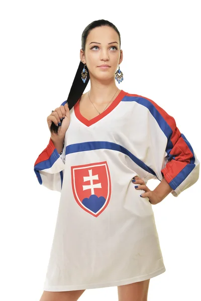 Frau im Sport-T-Shirt — Stockfoto