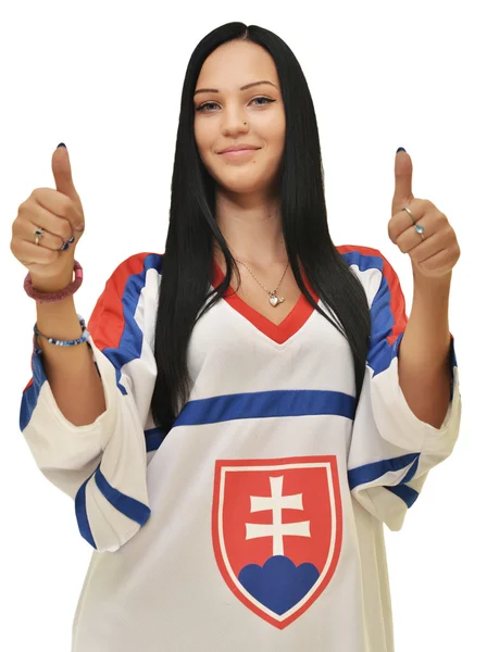 Slovakiska kvinnliga Fan — Stockfoto