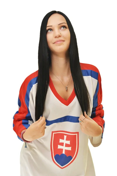 Szlovák női rajongó — Stock Fotó