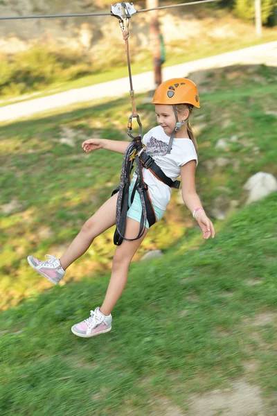 Happy girl climbing — Stock Photo, Image