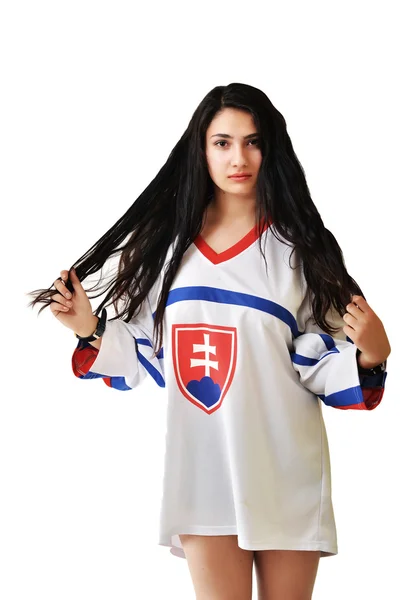 Slovakian fan woman — Stock Photo, Image