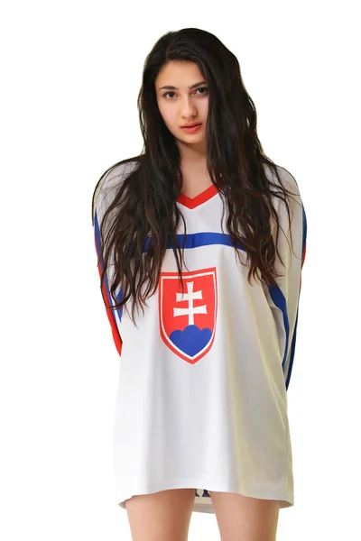 Slovakiska kvinnliga Fan — Stockfoto