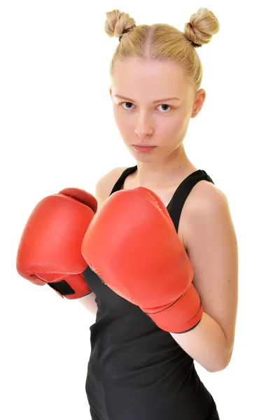 Atractivo boxeador femenino —  Fotos de Stock