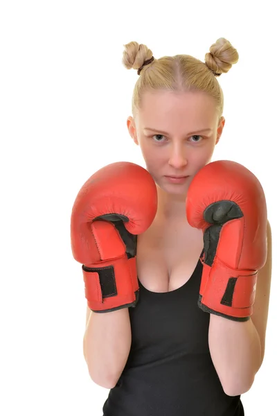 Atractivo boxeador femenino — Foto de Stock