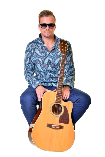 Profesor de guitarra aislado — Foto de Stock