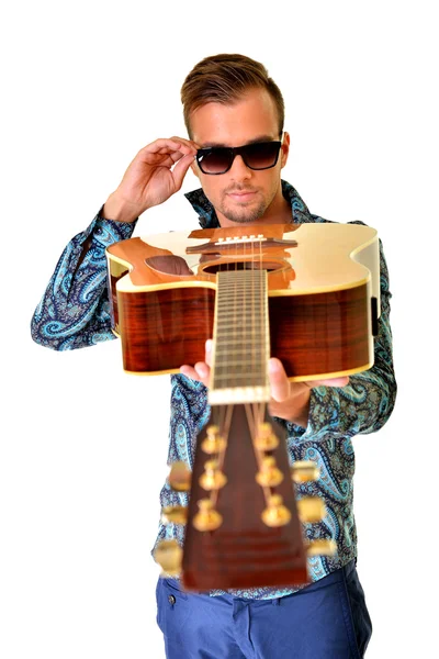 Profesor de guitarra aislado — Foto de Stock