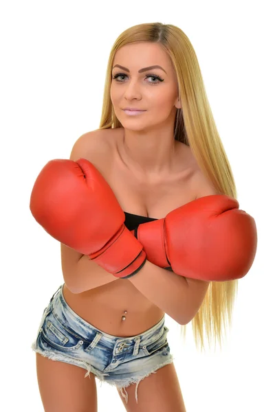 Young woman fitness boxing Royalty Free Stock Photos