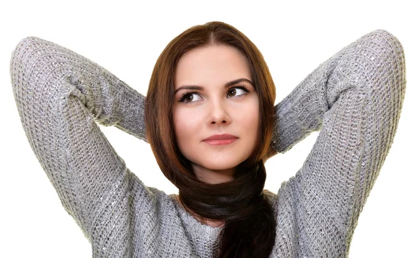 Portret van gelukkig lachende vrouw — Stockfoto