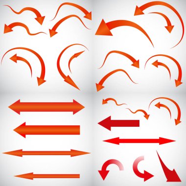 Oklar. Şeffaf arkaplanda başka bir çok renkli ok.