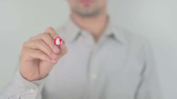 Vergeet niet om te glimlachen, Schrijven op transparant scherm — Stockvideo