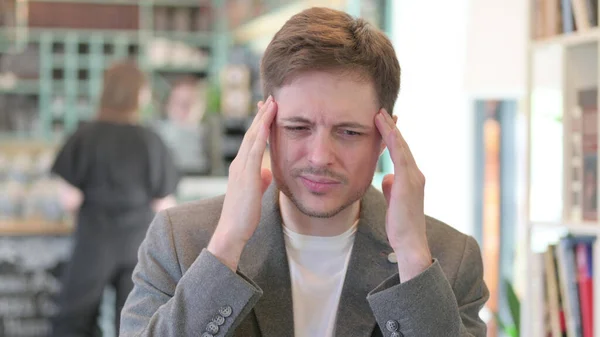 Portrait of Young Man having Headache — Stock Photo, Image