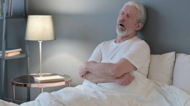 Uykulu Yaşlı Adam Yatakta Kestiriyor