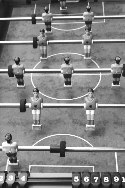 Vintage foosball, preto e branco foto — Fotografia de Stock