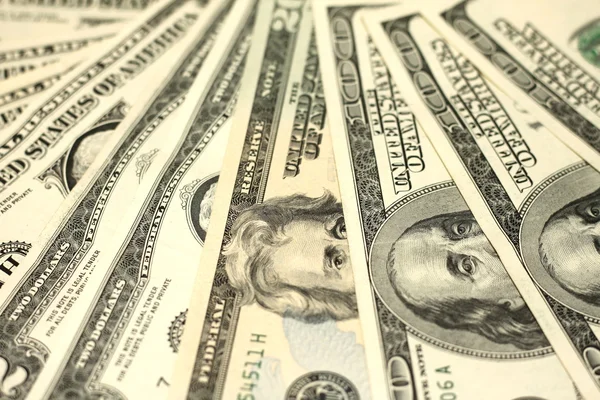 Cem notas de dólar close-up — Fotografia de Stock