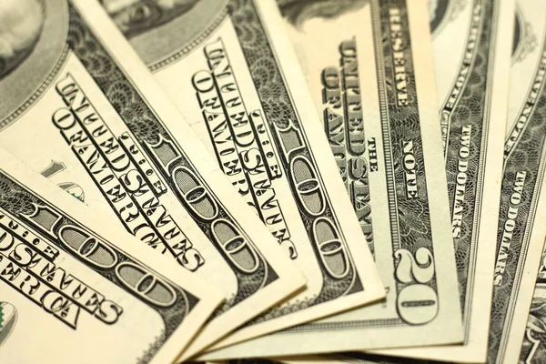 One Hundred Dollar Bills Close-up — Stock Photo, Image