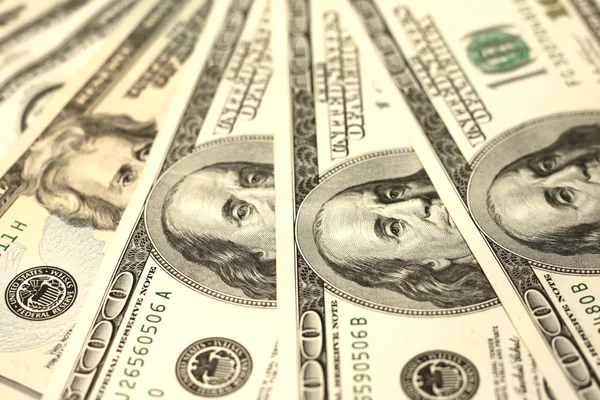 One Hundred Dollar Bills Close-up — Stock Photo, Image