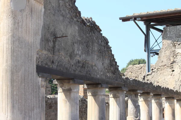 Fragmente der Ruinen von Pompeji. antike römische Stadt. — Stockfoto
