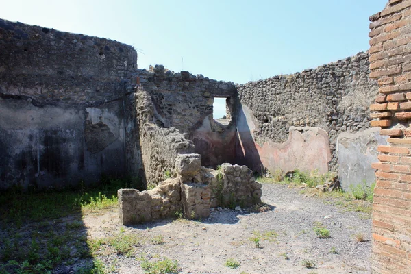 Fragmenten van de ruïnes van Pompeii. Oude Romeinse stad. — Stockfoto