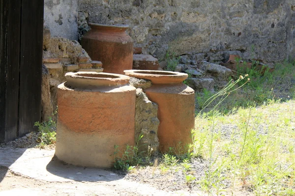 Fragmenten van de ruïnes van Pompeii. Oude Romeinse stad. — Stockfoto