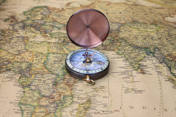 Classic Compass Background Old Vintage Map World Symbol Tourism Map — Stock Photo, Image