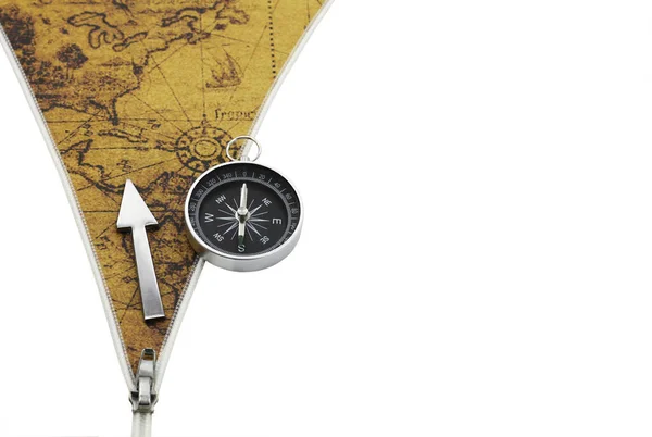 Classic Compass Background Old Vintage Map World Symbol Tourism Compass — Stock Photo, Image