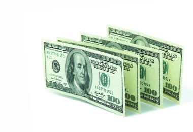 Beyaz arka planda izole edilmiş Amerikan doları