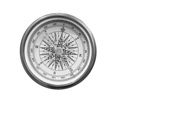 Compass Isolated White Background Abstract Image Place Text Symbol Tourism — Stock Photo, Image