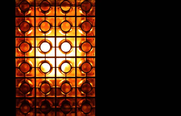 Абстрактное Фото Красивой Ночной Лампой Теплым Приятным Оранжевым Светом Классической — стоковое фото