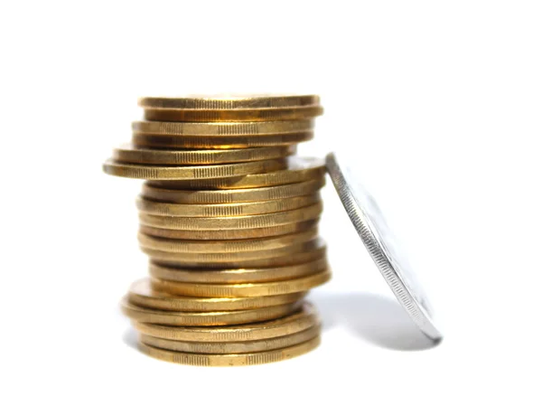 Concept succes in zaken met Stack van gouden munten, geïsoleerd — Stockfoto