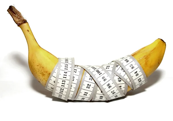 Grande banane isolée sur fond blanc, comme le grand pénis de l'homme, grande taille — Photo