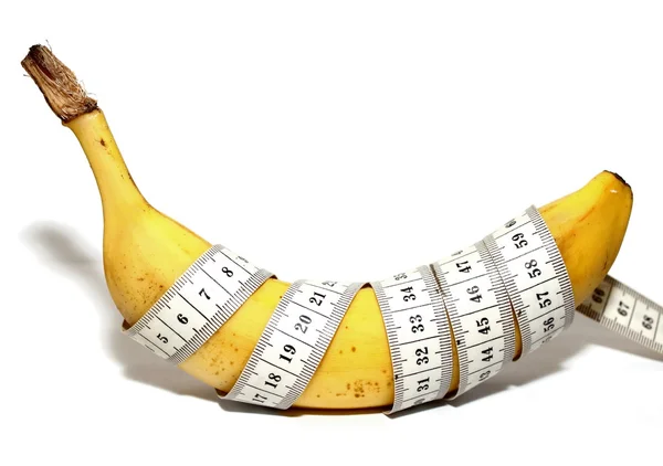 Large banana Isolated on white background, such as man's large penis, big size — Zdjęcie stockowe