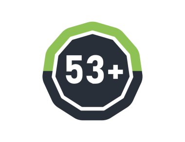 53 artı beyaz arka planda izole edilmiş. 53 artı 