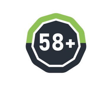 58 artı beyaz arka planda izole edilmiş. 58 artı 