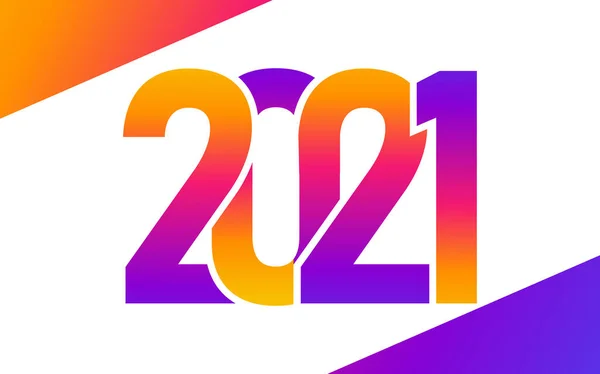 2021 Feliz Ano Novo Fundo 2021 Banner Colorido Moderno — Vetor de Stock