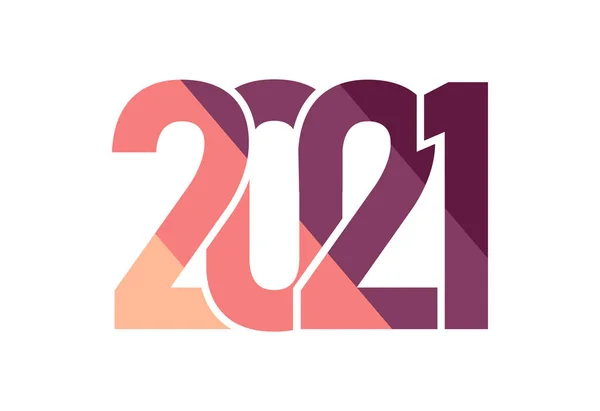 2021 Bonne Année Sur Fond Blanc 2021 Lettre Moderne — Image vectorielle