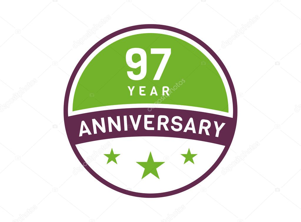 97 years anniversary image, 97 year Anniversary logo isolated on white background