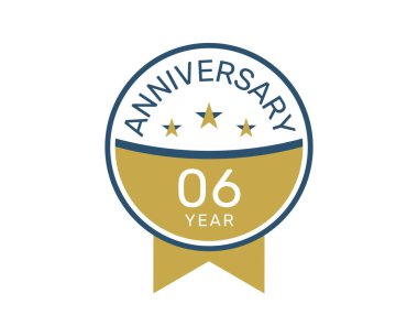 6. yıl dönümü logo vektör şablonları, 6. yıl dönümü tasarımı 