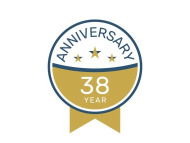 38 yıl dönümü logo vektör şablonları, 38 yıl yıldönümü tasarımı 