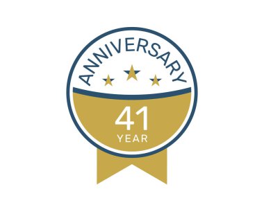 41 yıl dönümü logo vektör şablonu, 41 yıl dönümü tasarımı 