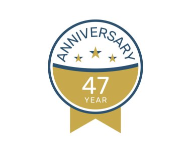 47 yıl dönümü logo vektör şablonu, 47 yıl dönümü tasarımı 
