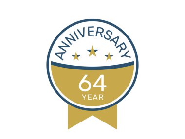 64 yıl dönümü logo vektör şablonları, 64 yıl dönümü tasarımı 