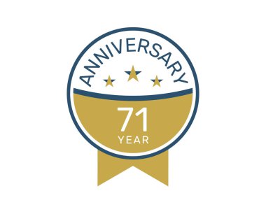 71 yıl dönümü logo vektör şablonu, 71 yıl dönümü tasarımı 