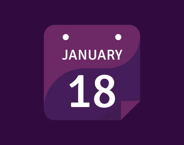 Janeiro Janeiro Ícone Dia Único Calendário Ilustração Vetorial — Vetor de Stock