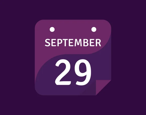 September September Ikon Enkeldag Kalender Vektor Illustration — Stock vektor