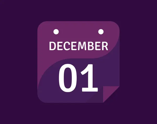 Diciembre Diciembre Icono Calendario Solo Día Ilustración Vectorial — Vector de stock