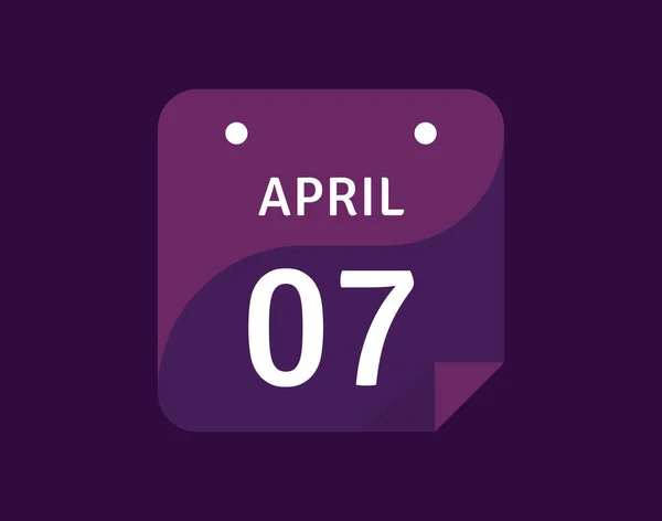 Abril Abril Icono Calendario Solo Día Vector Ilustración — Vector de stock