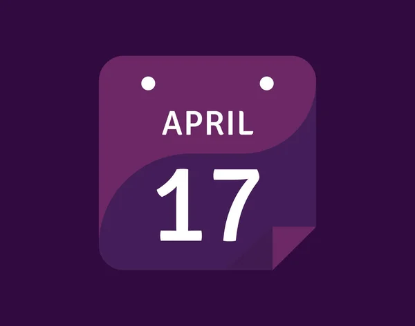 April April Pictogram Eendagskalender Vector Illustratie — Stockvector