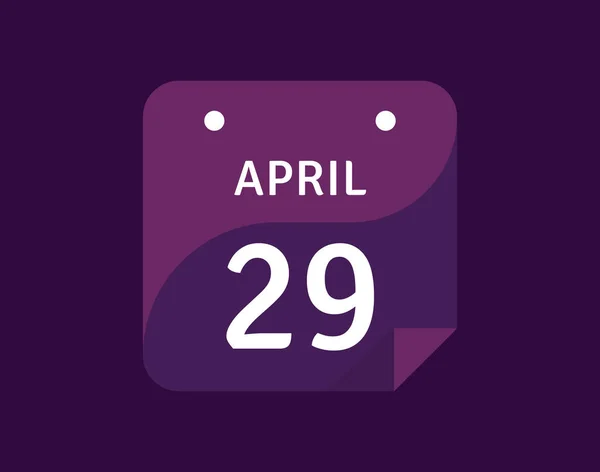 4月29日アイコン1日カレンダーベクトルイラスト — ストックベクタ